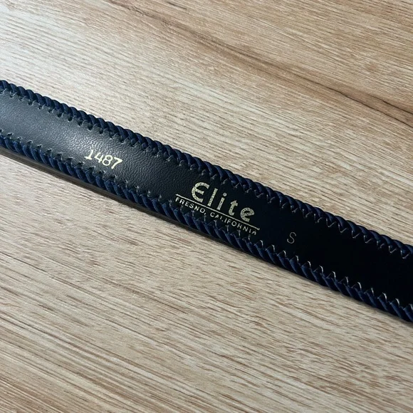 Like New ELITE - Blue Brown Woven Western Belt - Brushed Detailed Hardware - Picture 2 of 4